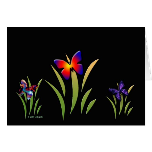 Fjärilar i gräset hälsningskort (Framsidan Horizontal)