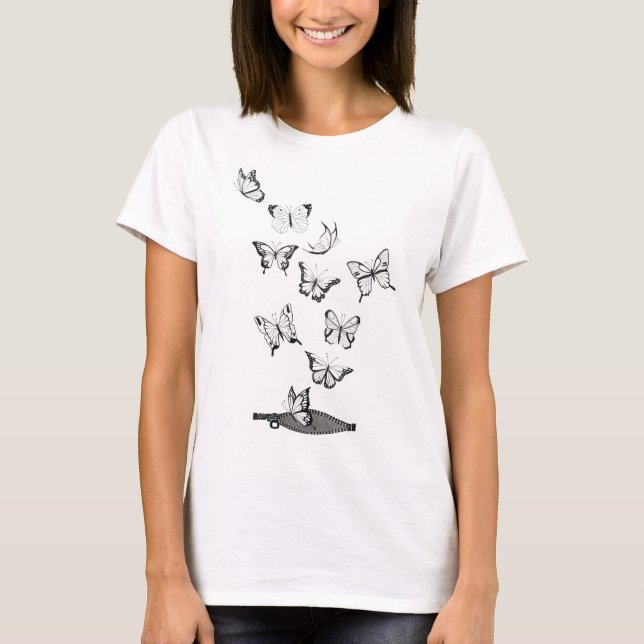 "Fjärilar i min mage ", Tee Shirt (Framsida)