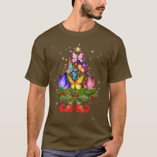 Fjärilar Julgran Ljus Funny Santa Hat L T Shirt