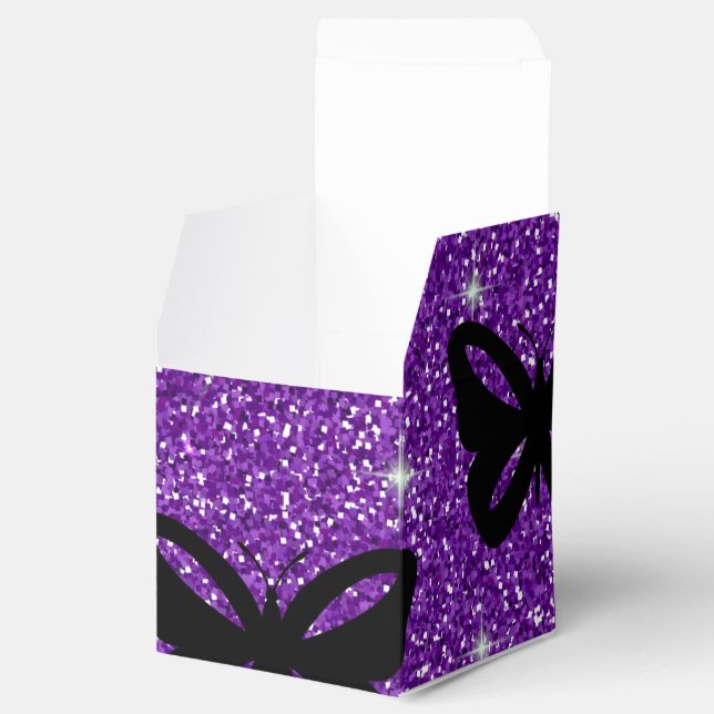 Fjärilar Lila Glitter Flyga Insekter Djur Presentaskar (Öppnad)