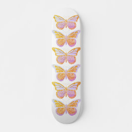 Fjärilar Lila Guld Glitter Mini Skateboard Bräda 18,5 Cm