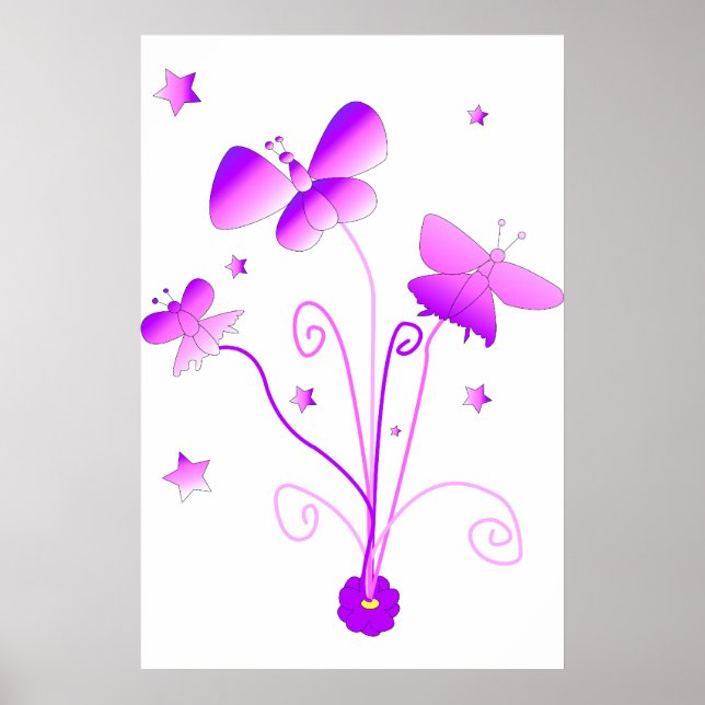 Fjärilar med blommoposter poster (Framsidan)