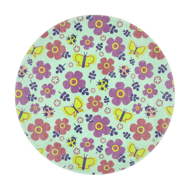 Fjärilar, nyckelpigor, blommor och blad (Framsidan)