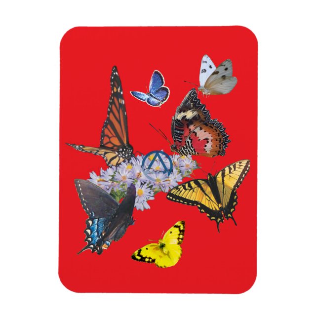 fjärilar nykterhet symbol rektangel magnet (Vertikal)