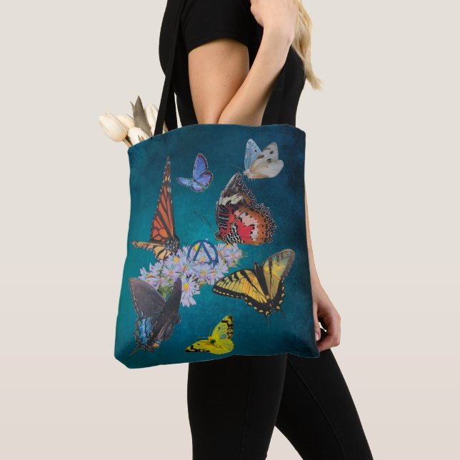 Fjärilar nykterhet symbol Tote Bag Tygkasse (Närbild)