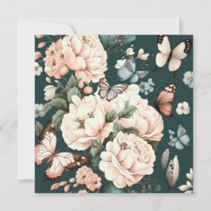 Fjärilar och blommor inbjudningar