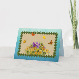 Fjärilar och blommor kort