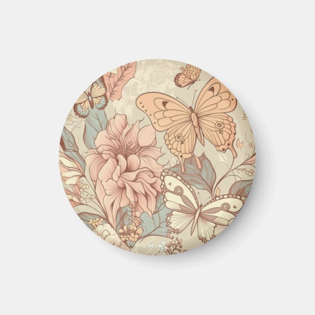 Fjärilar och blommor  magnet (Framsidan)
