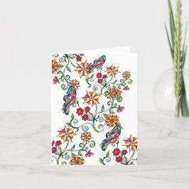 Fjärilar och blommor Notecard Anteckningskort