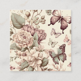 Fjärilar och blommor pastell dekoration tilläggskort