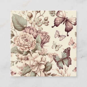Fjärilar och blommor pastell dekoration tilläggskort