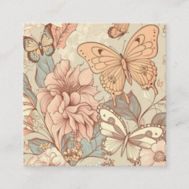 Fjärilar och blommor pastell färg tilläggskort