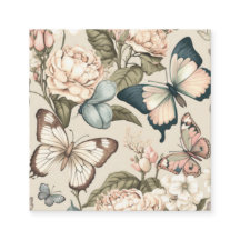 Fjärilar och blommor pastell färg