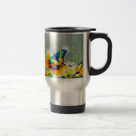 Fjärilar och blommor - Realistiska Resemugg