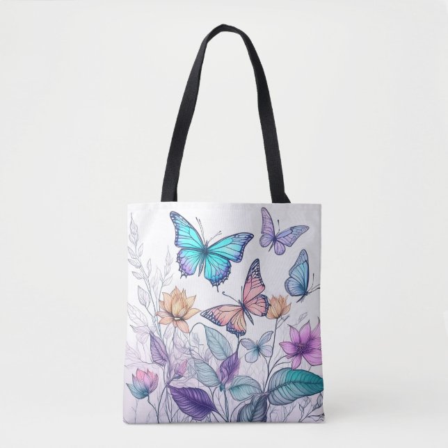 Fjärilar och blommor tygkasse (Framsida)
