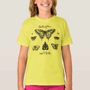 Fjärilar och Malar Vintage Tryck T Shirt