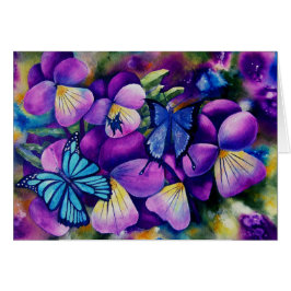 Fjärilar och Pansies Hälsningskort