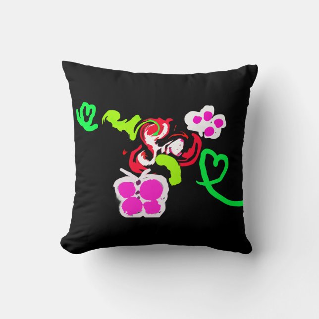 Fjärilar och Rosar valentin  Kudde (Framsida)