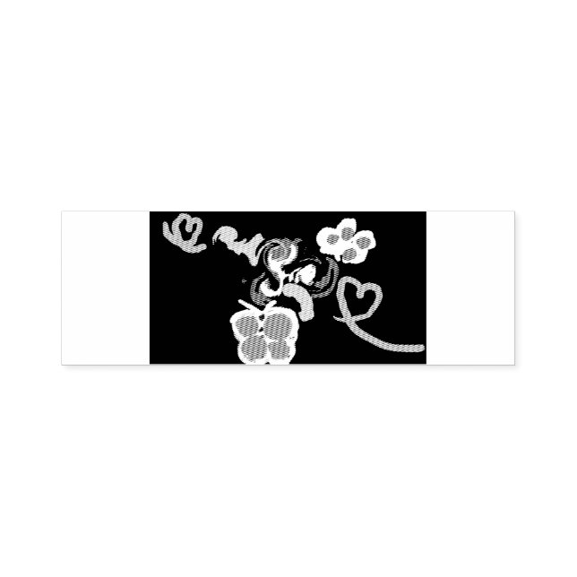 Fjärilar och Rosar valentin  Självfärgande Stämpel (Design)