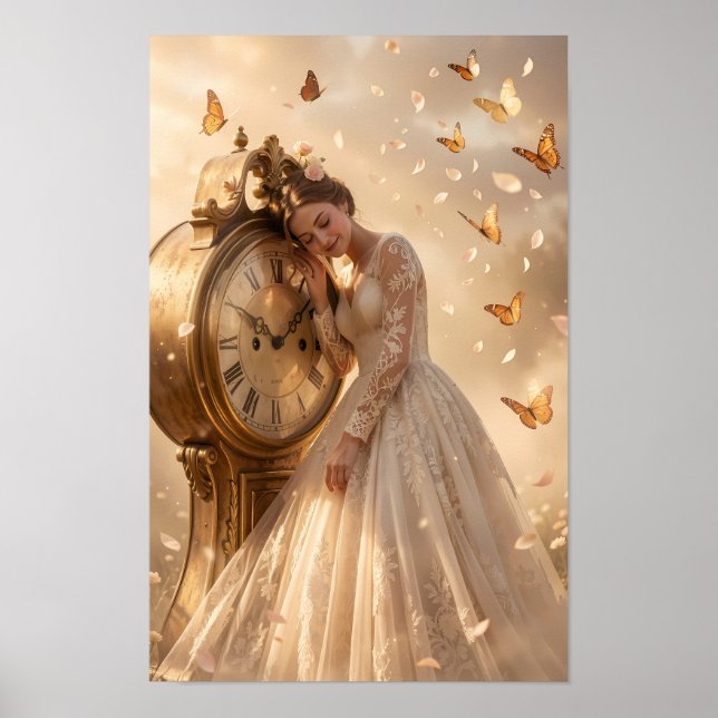 Fjärilar och tid i Golden Grace-affisch Poster (Framsidan)