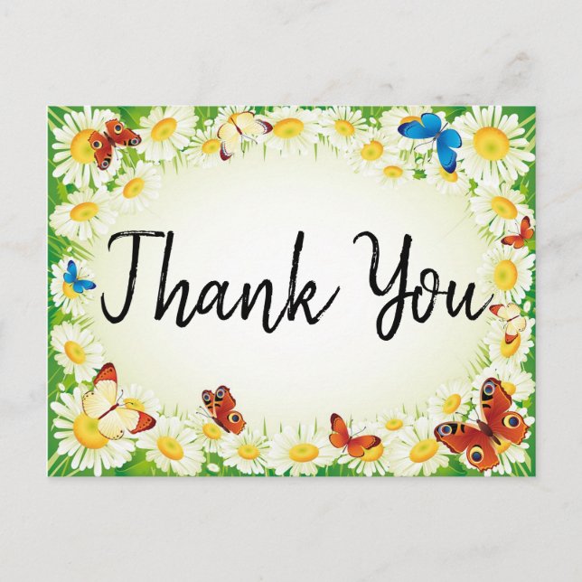 Fjärilar och tusenskönor vykort (Framsida)