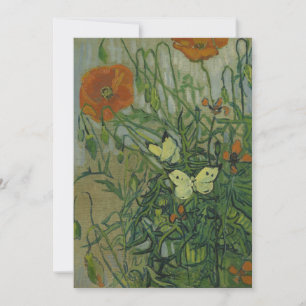 Fjärilar och vallmo av Vincent van Gogh Inbjudningar