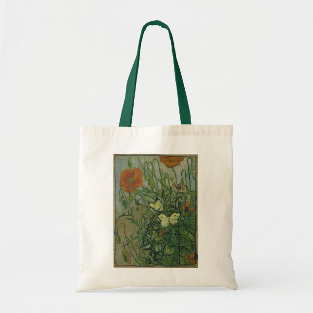 Fjärilar och vallmo av Vincent van Gogh Tygkasse (Framsidan)