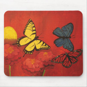 Fjärilar och Zinnias Mousepad Musmatta