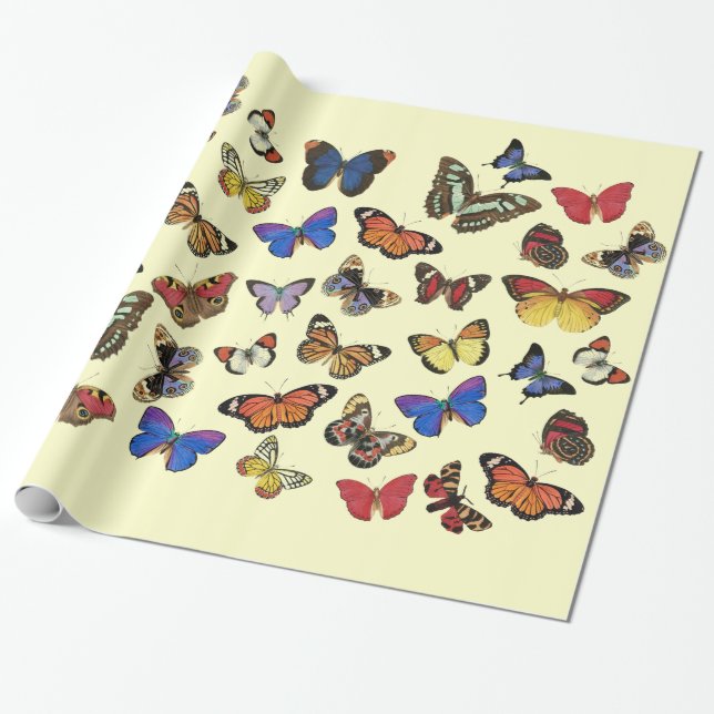 Fjärilar Presentpapper (Utrullad)