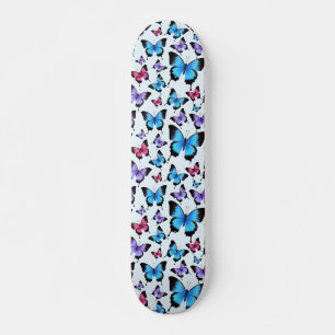 Fjärilar Rosa Turkos Pijig Pijigt Dårfint Mini Skateboard Bräda 18,5 Cm