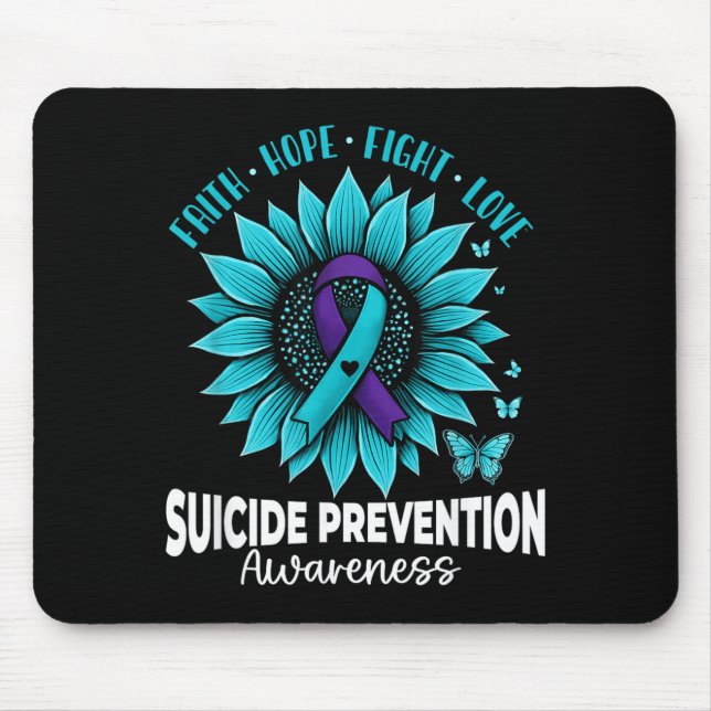 Fjärilar Solros Suicide Prevention Medvetenhet Musmatta (Framsidan)