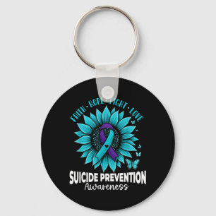 Fjärilar Solros Suicide Prevention Medvetenhet Nyckelring