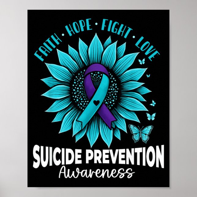 Fjärilar Solros Suicide Prevention Medvetenhet Poster (Framsidan)
