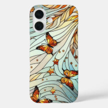 Fjärilar Stained Glass Mönster 