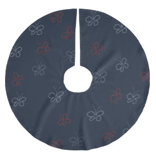 Fjärilar Stjärnor Fjärde Juli Patriotisk Julgransmatta Borstad Polyester