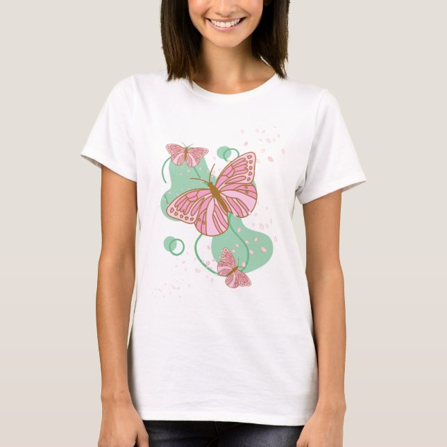 fjärilar t shirt (Framsida)