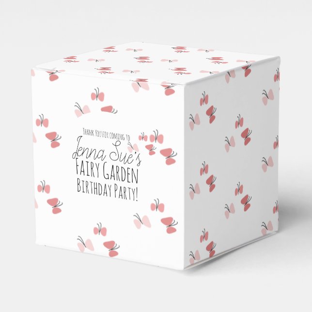 Fjärilar Trädgård Födelsedag Rosa  Presentaskar (Framsidan Sidan)
