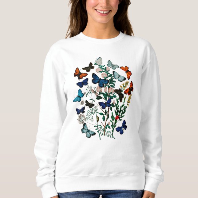 fjärilar, vismisk natur, gåva till henne, t shirt (Framsida)