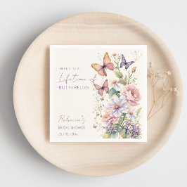 Fjärilars livstid blommande bröllopsdusch pappersservett