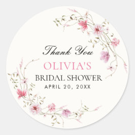 Fjärilars Livstid Blommig Bröllopsfest Runt Klistermärke