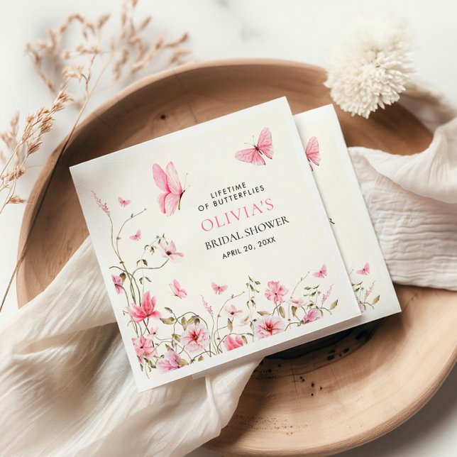 Fjärilars livstid Bröllopsfest med blommor Pappersservett (Skapare uppladdad)