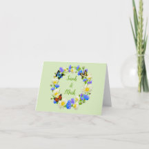 Fjärilblommor Personliga Bröllopsnotkort