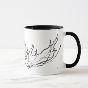 fjärilen fodrar teckningkaffemuggen mugg
