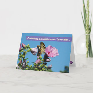 Fjärilen i blommor tackar dig att card tack kort