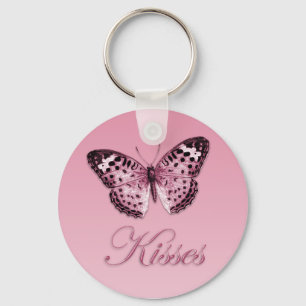 Fjärilen kysser Keychain Nyckelring