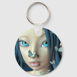 Fjärilen kysser keychain nyckelring