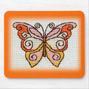 Fjärilen räcker broderikor syr musmatta