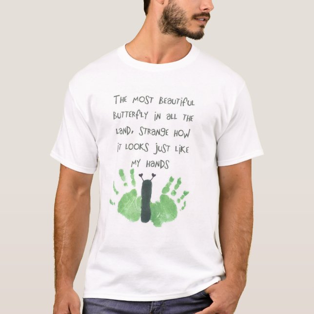 fjärilen räcker tryck t-shirt (Framsida)
