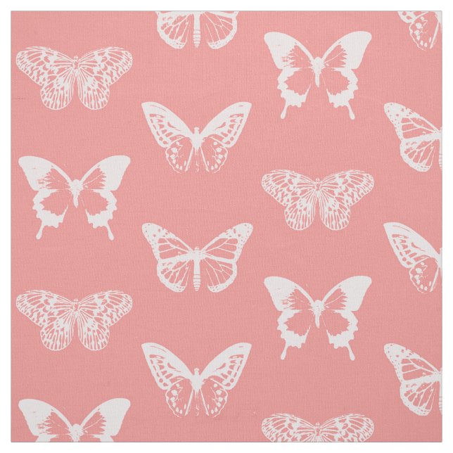 Fjärilen skissar, korallrosor tyg (Provkarta)