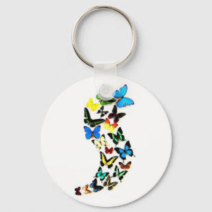 Fjärilen virvlar runt Keychain Nyckelring